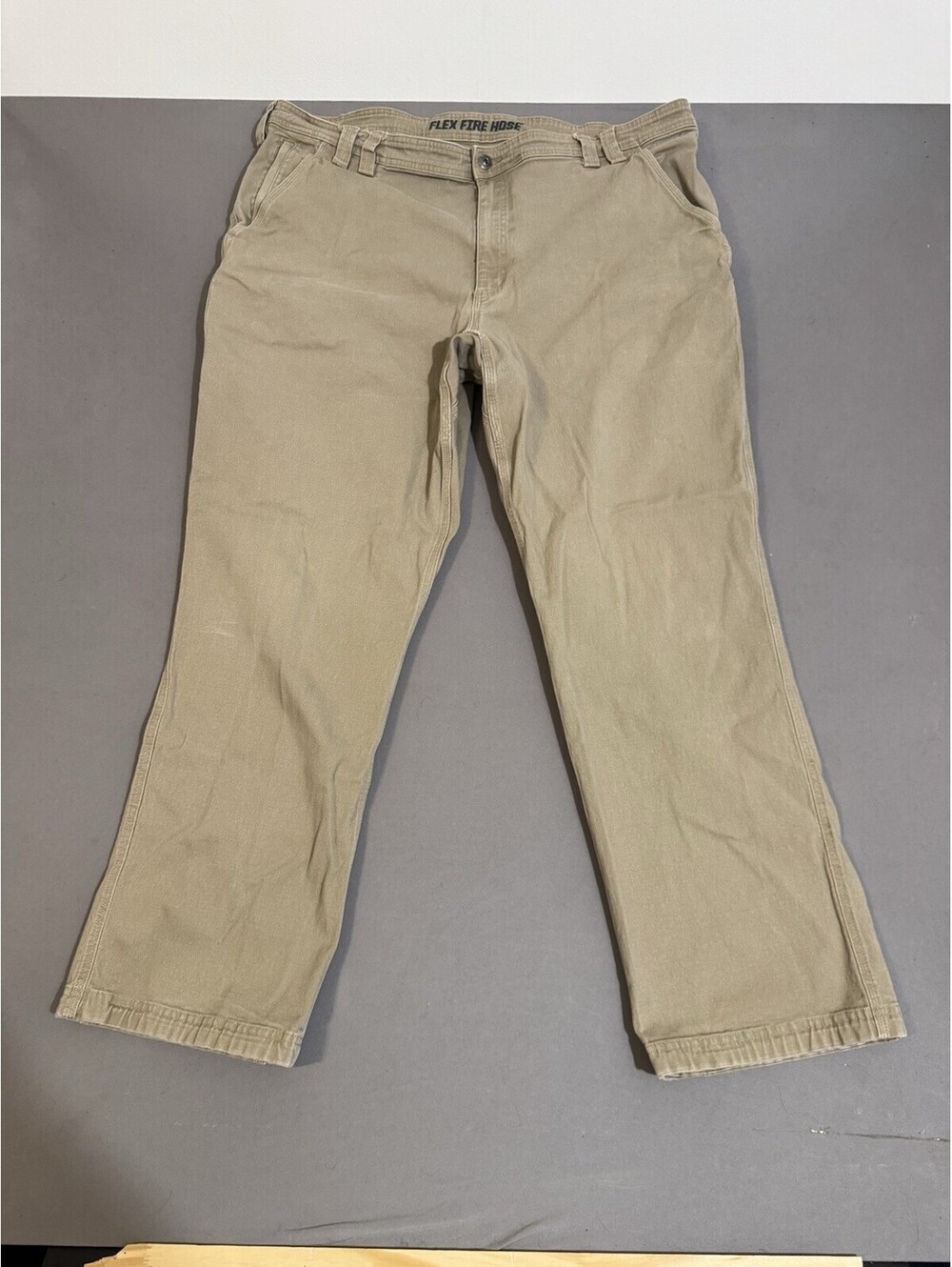 Duluth Trading Co. Men's Flex Fire Hose Relaxed Fit Pants 44x32 Tan Workwear